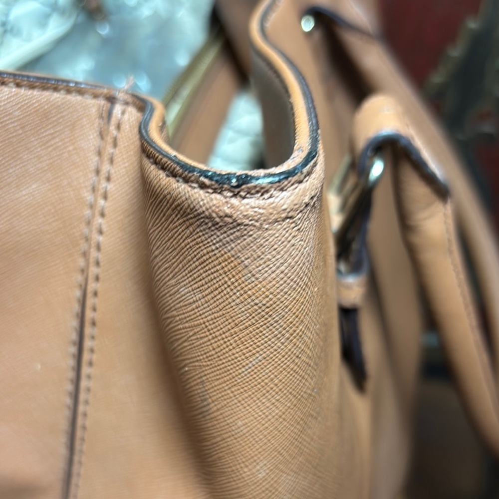 Kate Spade Tote Tan Dune Safiano Leather Ariel Structured Design and Dust Bag - Picture 11 of 17
